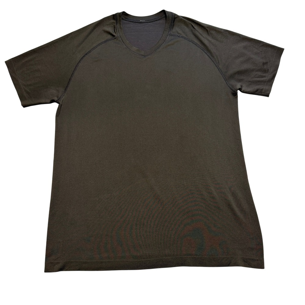 Lululemon Metal Vent Tech V-Neck Short Sleeve Shirt Black Mens Large